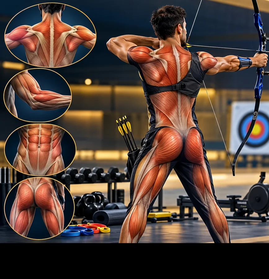 العضلات الأساسية للاعب القوس والسهم