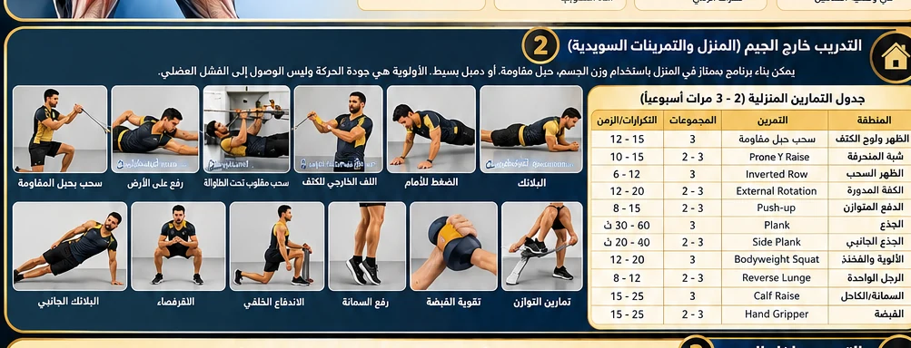 تمارين منزلية مصورة للاعب القوس والسهم