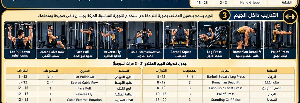 تمارين الجيم المصورة للاعب القوس والسهم